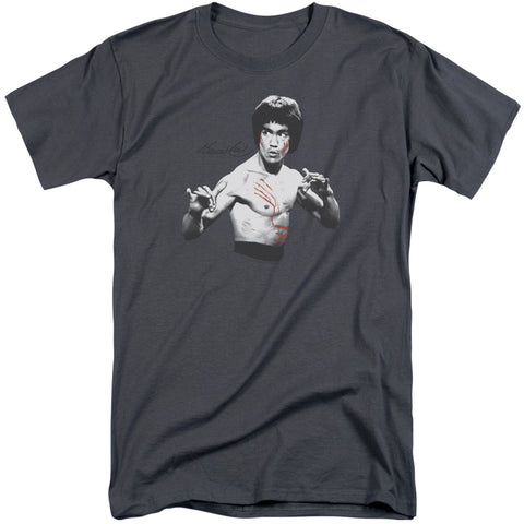 Bruce Lee/final Confrontation-s/s Adult Tall-charcoal
