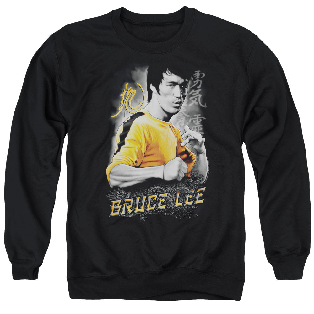 Bruce Lee/yellow Dragon - Adult Crewneck Sweatshirt - Black