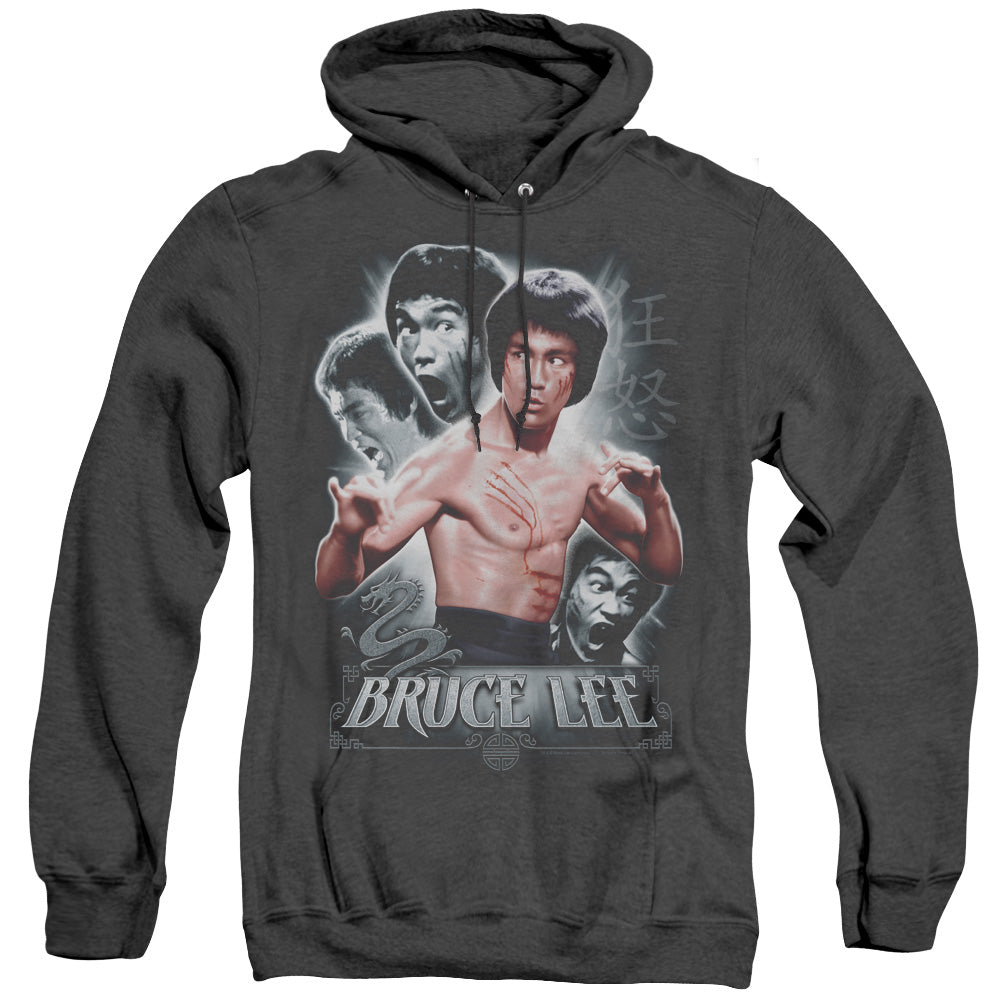 Bruce Lee/inner Fury - Adult Heather Hoodie - Black