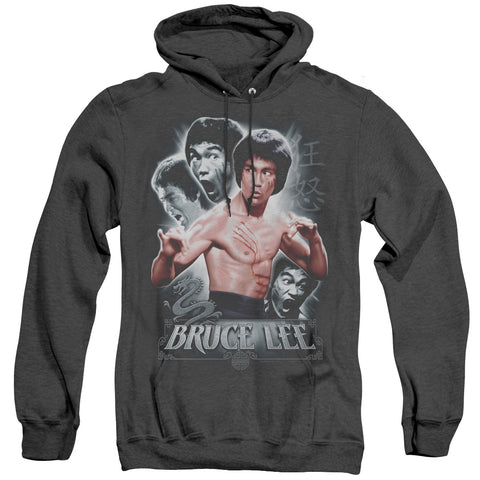 Bruce Lee/inner Fury - Adult Heather Hoodie - Black