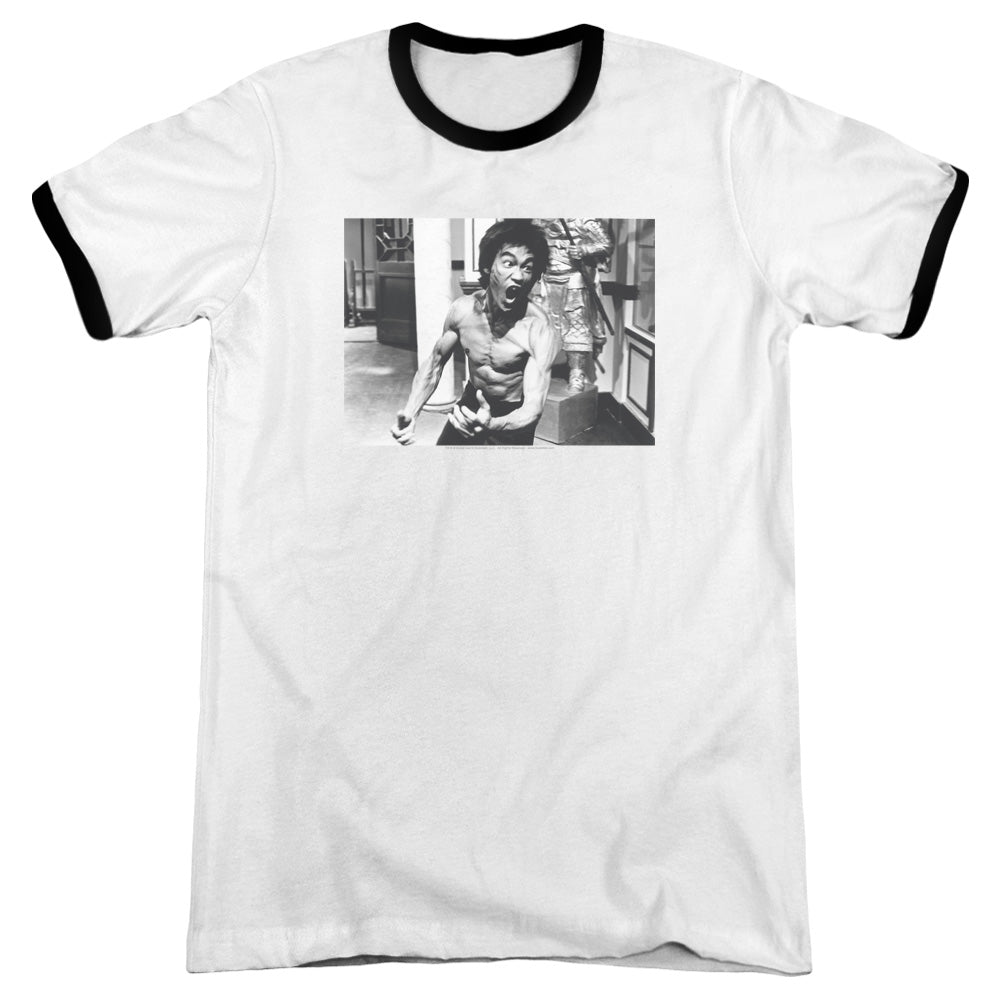 Bruce Lee/full Of Fury - Adult Ringer - White/black