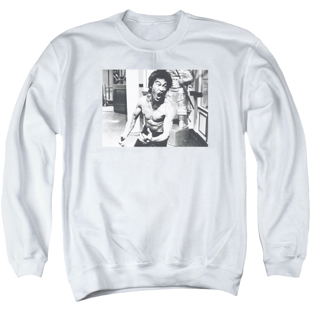 Bruce Lee/full Of Fury - Adult Crewneck Sweatshirt - White