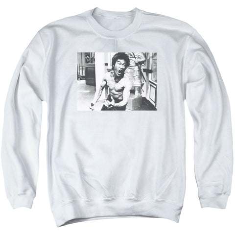 Bruce Lee/full Of Fury - Adult Crewneck Sweatshirt - White
