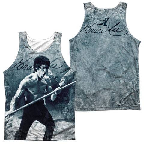 Bruce Lee/whoooaa-adult 100% Poly Tank Top-white