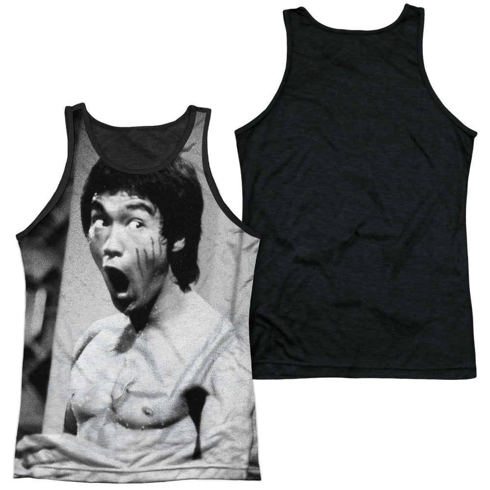 Bruce Lee/classic Lee-adult Poly Tank Top Black Back-white
