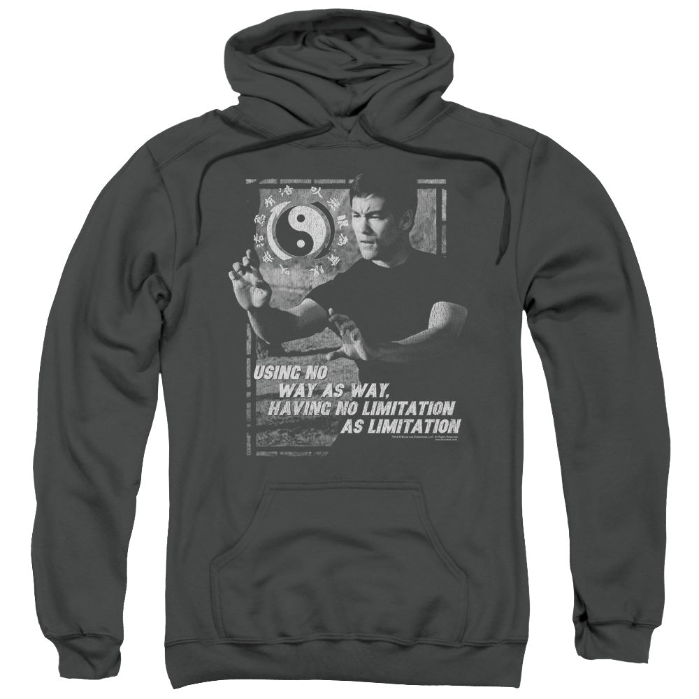 Bruce Lee/no Way As A Way-adult Pull-over Hoodie-charcoal