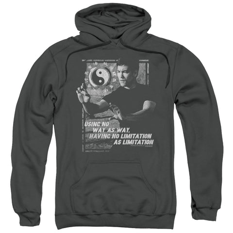 Bruce Lee/no Way As A Way-adult Pull-over Hoodie-charcoal