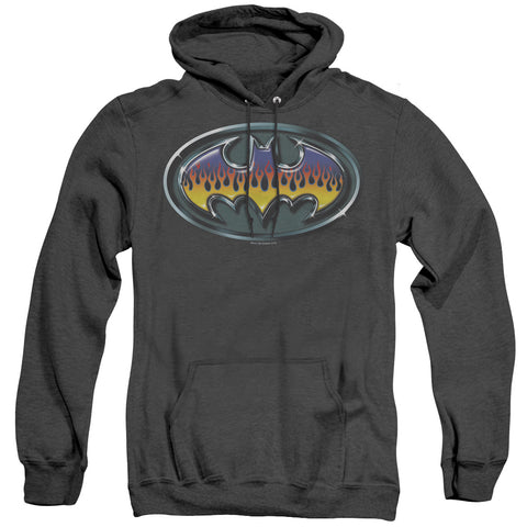 Batman/hot Rod Shield - Adult Heather Hoodie - Black