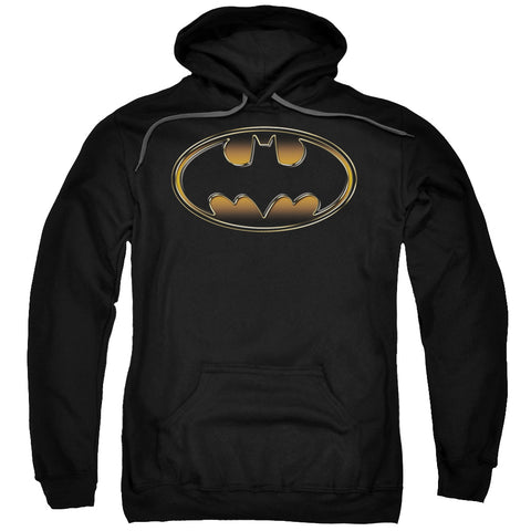 Batman/black & Gold Embossed-adult Pull-over Hoodie-black
