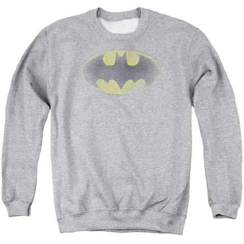 Batman/faded Logo - Adult Crewneck Sweatshirt - Athletic Heather