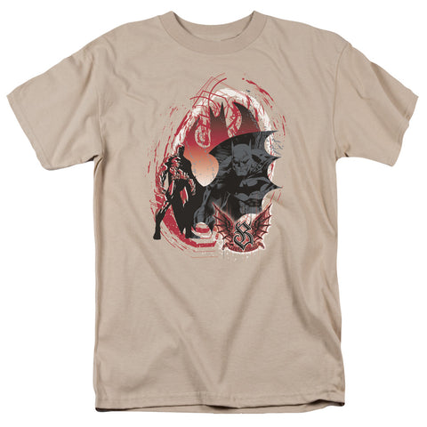 Batman/gothic Scrawl - S/s Adult 18/1 - Sand