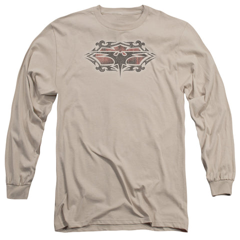 Batman/distressed Gothic Bat-l/s Adult 18/1-sand