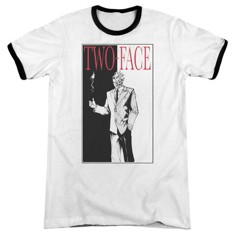 Batman/two Face - Adult Ringer - White/black