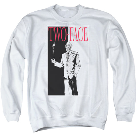 Batman/two Face - Adult Crewneck Sweatshirt - White