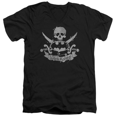 Batman/dark Pirate - S/s Adult V-neck - Black