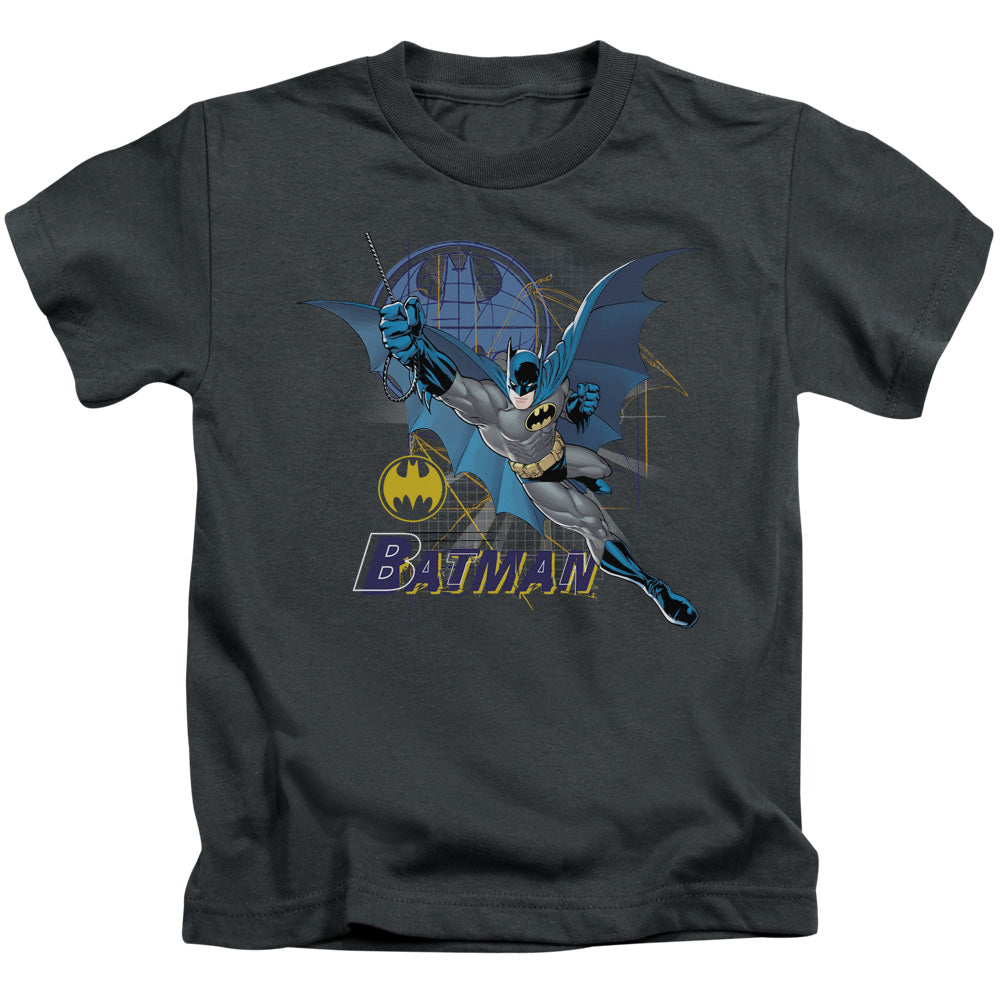 Batman/cape Outstretched - S/s Juvenile 18/1 - Charcoal