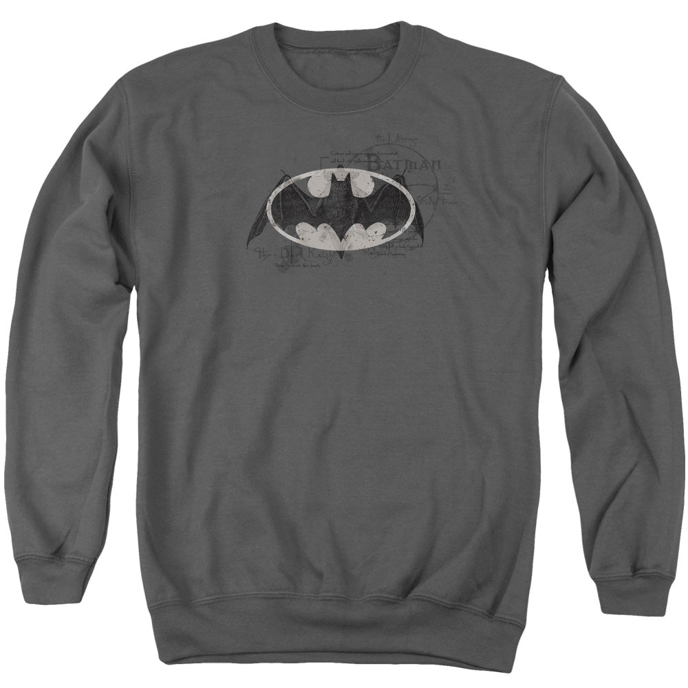 Batman/arcane Bat Logo - Adult Crewneck Sweatshirt - Charcoal