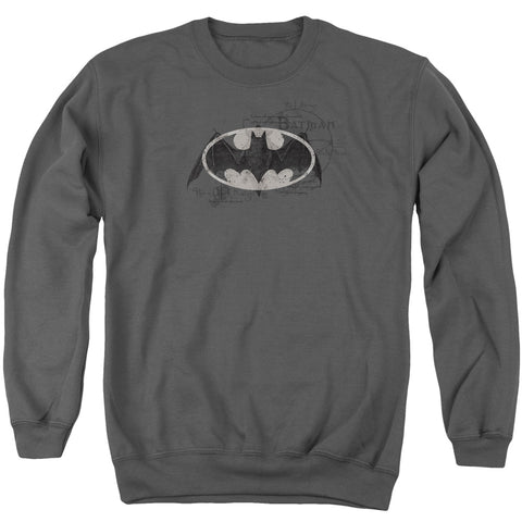 Batman/arcane Bat Logo - Adult Crewneck Sweatshirt - Charcoal