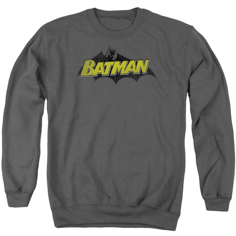 Batman/classic Comic Logo - Adult Crewneck Sweatshirt - Charcoal
