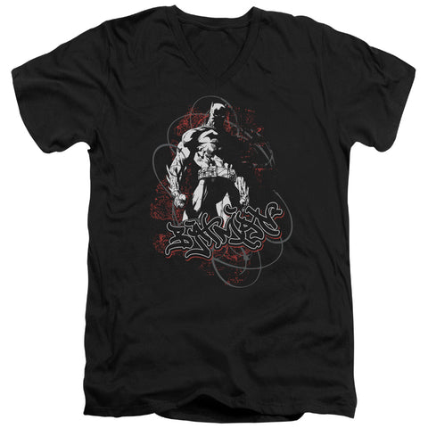 Batman/urban Gotham - S/s Adult V-neck - Black