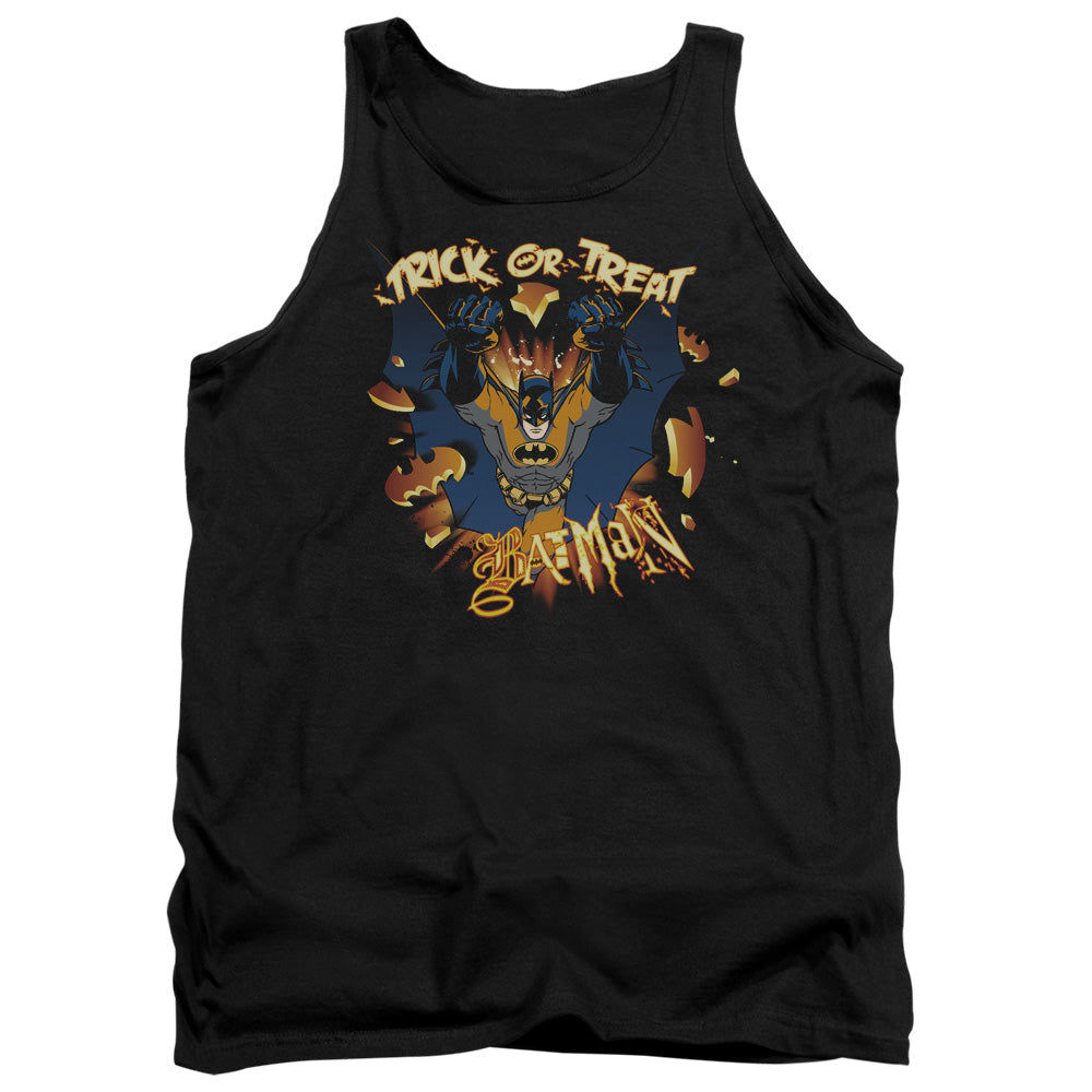 Batman/pumpkin Burst - Adult Tank - Black