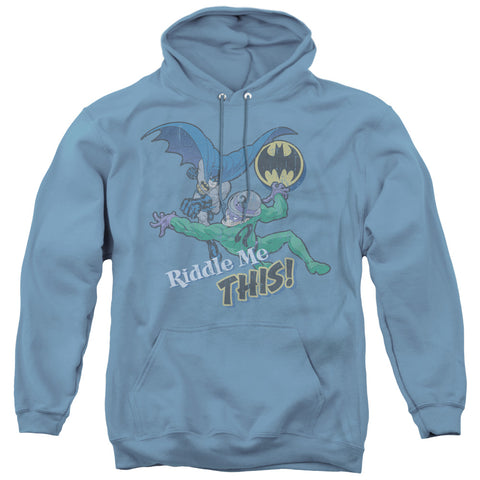 Batman/riddle Me This - Adult Pull-over Hoodie - Carolina Blue