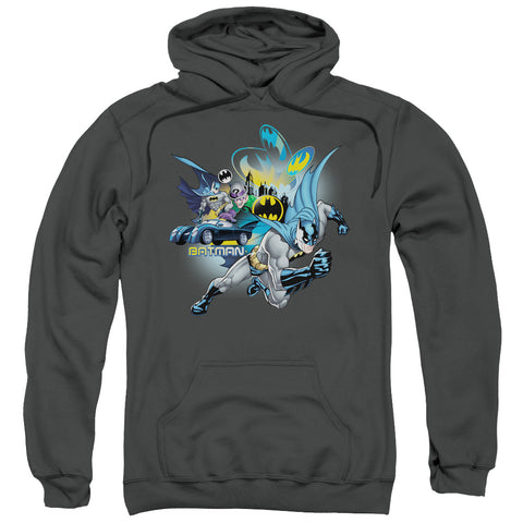 Batman/call Of Duty-adult Pull-over Hoodie-charcoal