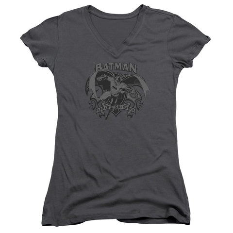 Juniors Sheer Cap Sleeve V-Neck