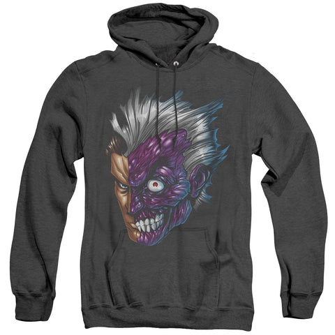 Batman/just Face - Adult Heather Hoodie - Black