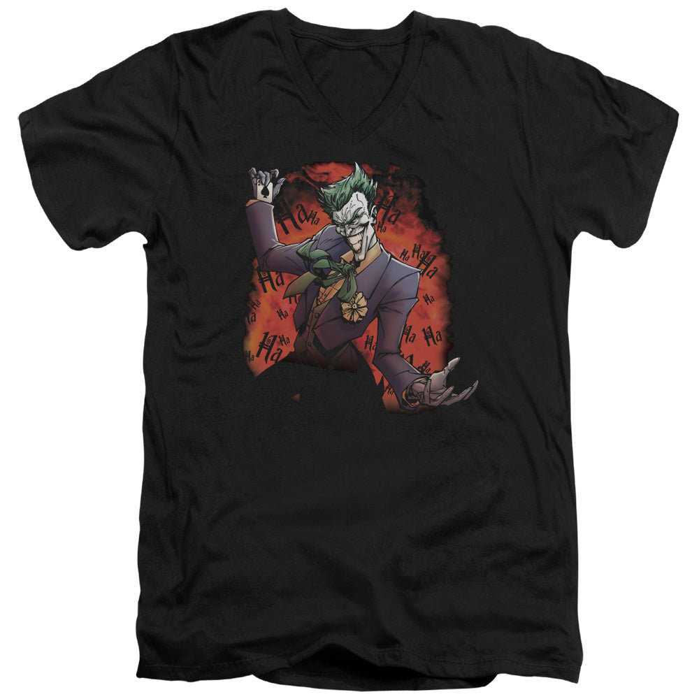 Batman/jokers Ave - S/s Adult V-neck - Black