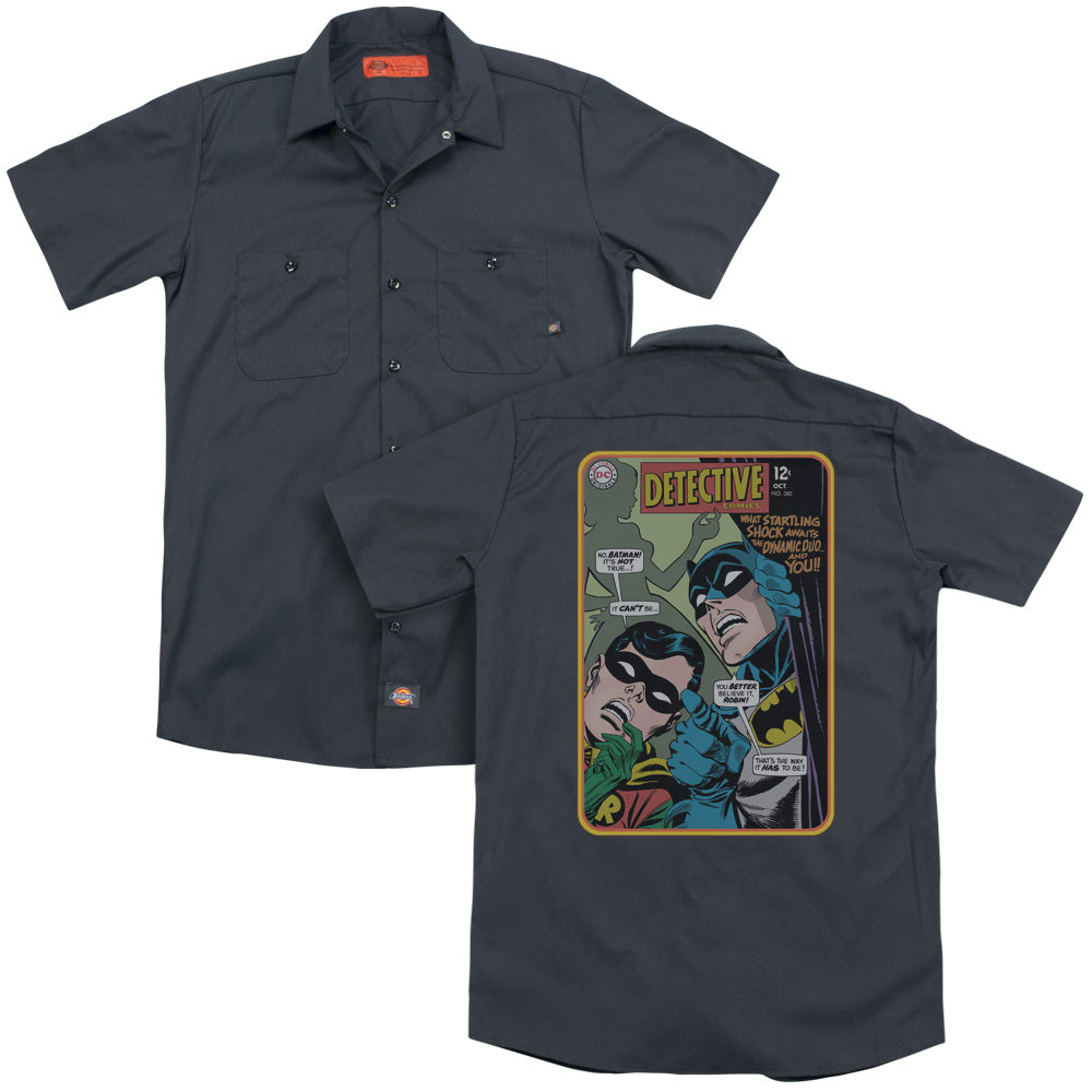 Batman/detective #380 (back Print) - Adult Work Shirt - Charcoal