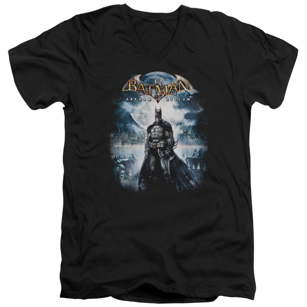 Batman Aa/game Cover - S/s Adult V-neck - Black