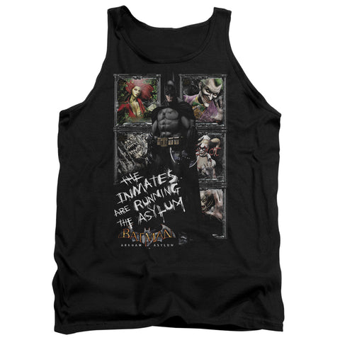Batman Aa/running The Asylum - Adult Tank - Black