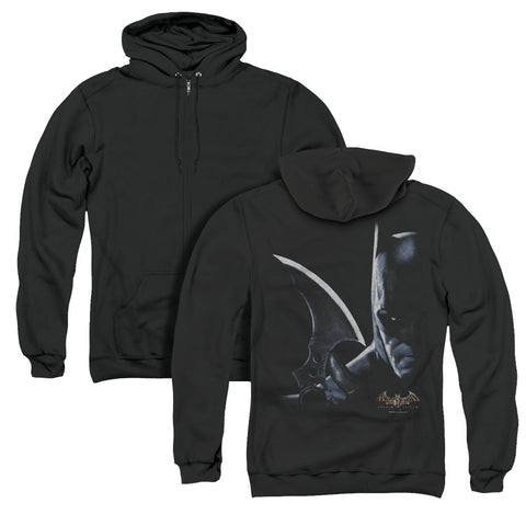 Batman Aa/arkham Batman (back Print) - Adult Zipper Hoodie - Black