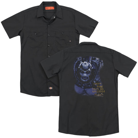 Batman Aa/arkham Bane (back Print) - Adult Work Shirt - Black
