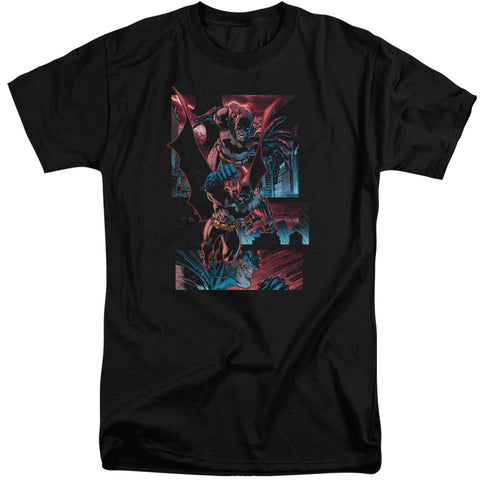 Batman/dark Knight Panels-s/s Adult Tall-black