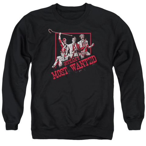 Batman/gotham's Most Wanted - Adult Crewneck Sweatshirt - Black