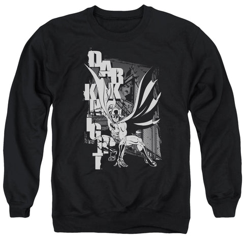 Batman/vertical Letters - Adult Crewneck Sweatshirt - Black