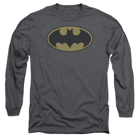 Batman/little Logos - L/s Adult 18/1 - Charcoal
