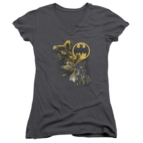 Juniors Sheer Cap Sleeve V-Neck