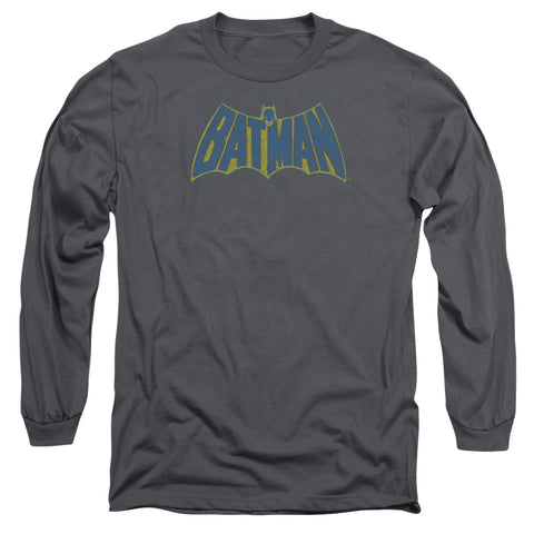 Batman/sketch Logo- L/s Adult 18/1 -charcoal