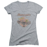 Juniors Sheer Cap Sleeve V-Neck