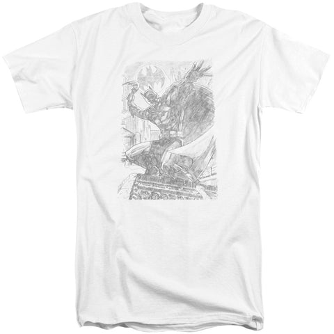 Batman/pencil Batarang Throw-s/s Adult Tall-white