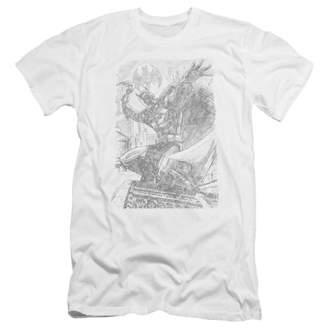 Batman/pencil Batarang Throw-premuim Canvas Adult Slim Fit 30/1-white