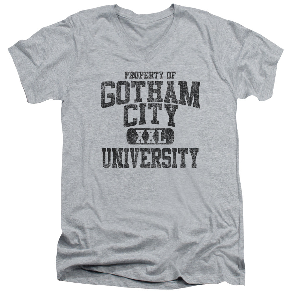 Batman/property Of Gcu - S/s Adult V-neck - Athletic Heather