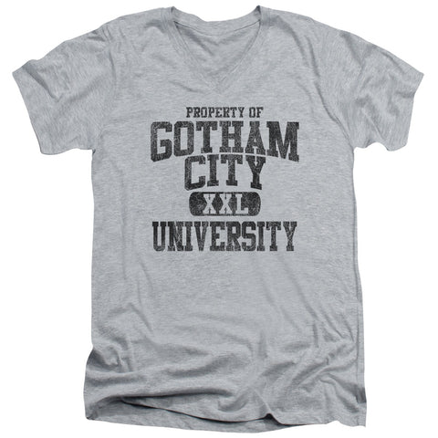 Batman/property Of Gcu - S/s Adult V-neck - Athletic Heather