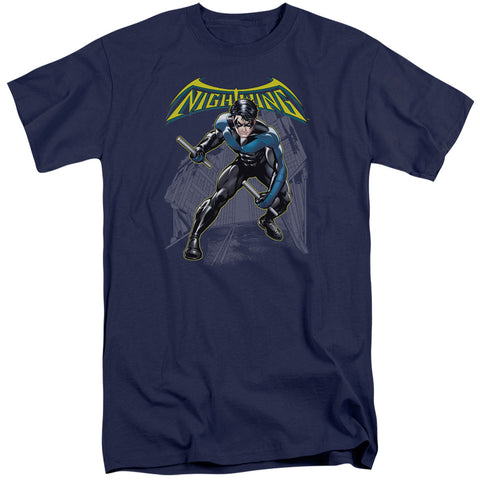 Batman/nightwing-s/s Adult Tall-navy