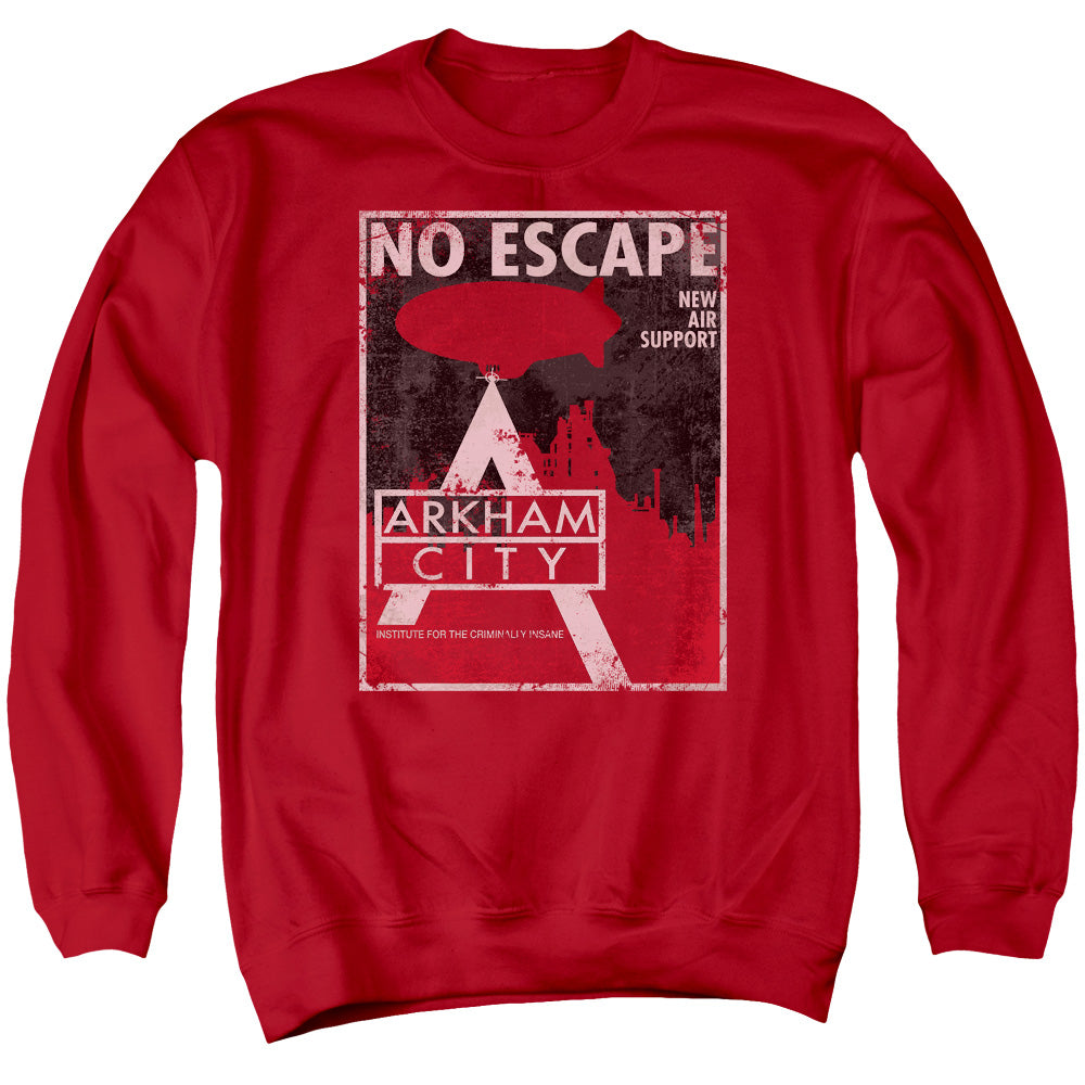 Arkham City/no Escape - Adult Crewneck Sweatshirt - Red