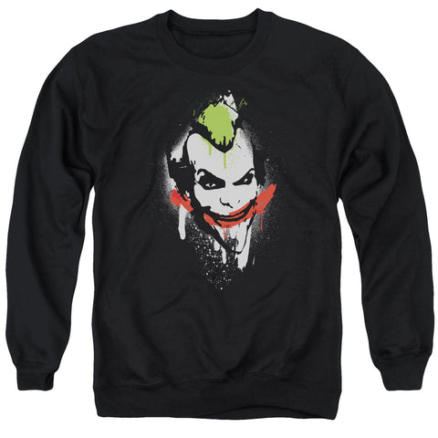 Arkham City/spraypaint Smile - Adult Crewneck Sweatshirt - Black