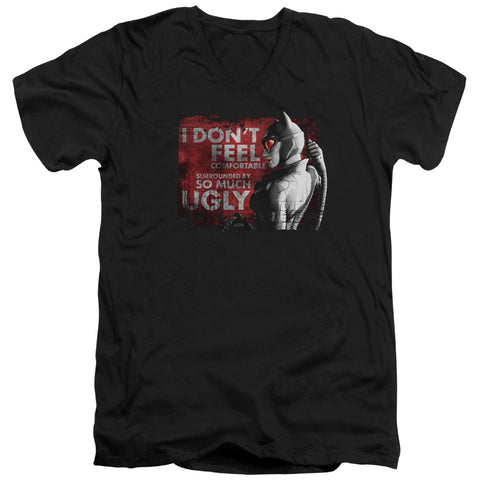 Arkham City/so Much Ugly - S/s Adult V-neck - Black